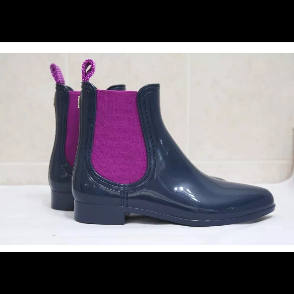 Juicy Couture Women's Navy Harper Ankle Rain Boots Sz. 6/7, 8/9 - Picture 4 of 4